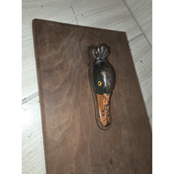 Antique 1920s Judd Cast Iron Duck Head Paper Holder Mounted On Wood Rare 5160 - Picture 4 of 7
